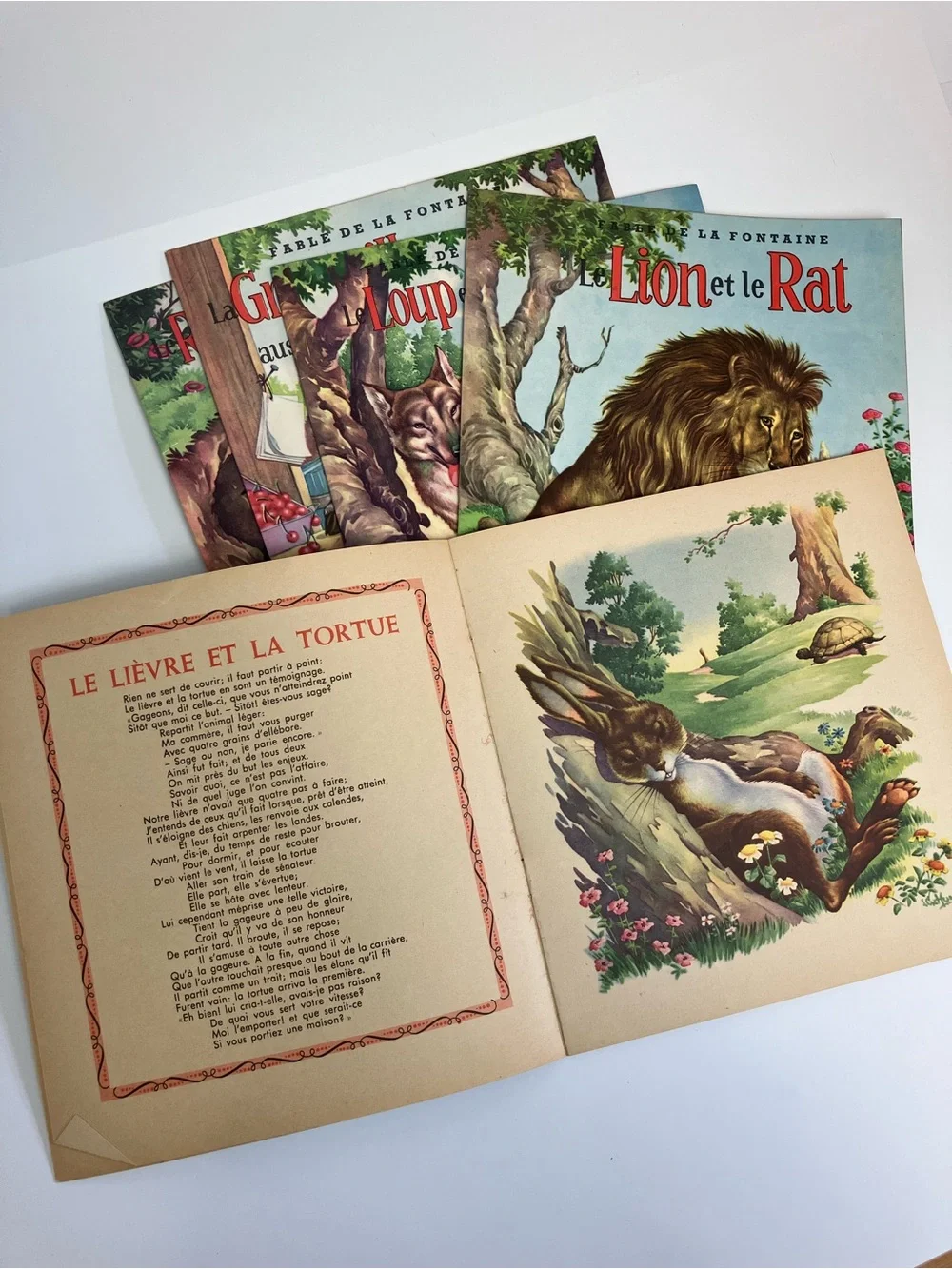 Livres Vintage 60s Fable de la Fontaine Mulder Albums du Gai Moulin Hollande - Picture 5 of 15